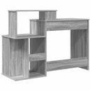 vidaXL Asztal fiókkal Szürke Sonoma 120,5 x 44 x 88,5 cm Faanyag