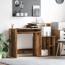 vidaXL Asztal fiókkal polcokkal Öreg fa 120,5 x 44 x 88,5 cm Faanyag