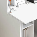 vidaXL Asztal polcokkal tárolóval Fehér 71.5 x 31.5 x 106.5 cm Faanyag