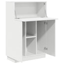 vidaXL Asztal polcokkal tárolóval Fehér 71.5 x 31.5 x 106.5 cm Faanyag