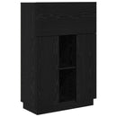 vidaXL Asztal polcokkal Fekete tölgy 71.5 x 31.5 x 106.5 cm Faanyag