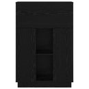 vidaXL Asztal polcokkal Fekete tölgy 71.5 x 31.5 x 106.5 cm Faanyag