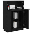 vidaXL Asztal polcokkal Fekete tölgy 71.5 x 31.5 x 106.5 cm Faanyag