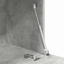 vidaXL Asztal polcokkal Beton Szürke 71.5 x 31.5 x 106.5 cm Faanyag