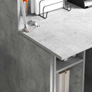 vidaXL Asztal polcokkal Beton Szürke 71.5 x 31.5 x 106.5 cm Faanyag