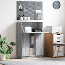 vidaXL Asztal polcokkal Szürke Sonoma 71.5 x 31.5 x 106.5 cm Faanyag