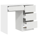 vidaXL Asztal fiókkal tárolóval Fehér 90 x 37.5 x 75 cm Faanyag