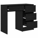 vidaXL Asztal fiókkal tárolóval Fekete tölgy 90 x 37.5 x 75 cm Faanyag