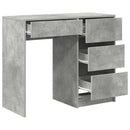 vidaXL Asztal fiókkal tárolóval Beton Szürke 90 x 37.5 x 75 cm Faanyag