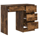 vidaXL Asztal fiókkal Füstölt tölgy 90 x 37.5 x 75 cm Faanyag