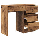 vidaXL Asztal fiókkal tárolóval Öreg fa 90 x 37.5 x 75 cm Faanyag