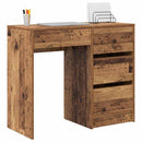 vidaXL Asztal fiókkal tárolóval Öreg fa 90 x 37.5 x 75 cm Faanyag