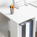 vidaXL Asztal polcokkal tárolóval Fehér 130 x 50.5 x 75 cm Faanyag