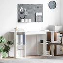vidaXL Asztal polcokkal tárolóval Fehér 130 x 50.5 x 75 cm Faanyag