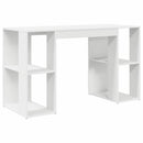 vidaXL Asztal polcokkal tárolóval Fehér 130 x 50.5 x 75 cm Faanyag