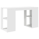 vidaXL Asztal polcokkal tárolóval Fehér 130 x 50.5 x 75 cm Faanyag