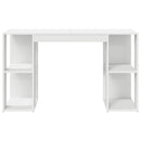 vidaXL Asztal polcokkal tárolóval Fehér 130 x 50.5 x 75 cm Faanyag