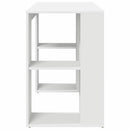 vidaXL Asztal polcokkal tárolóval Fehér 130 x 50.5 x 75 cm Faanyag