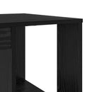 vidaXL Asztal polcokkal Fekete tölgy 130 x 50.5 x 75 cm Faanyag