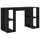 vidaXL Asztal polcokkal Fekete tölgy 130 x 50.5 x 75 cm Faanyag