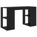 vidaXL Asztal polcokkal Fekete tölgy 130 x 50.5 x 75 cm Faanyag