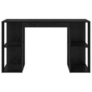 vidaXL Asztal polcokkal Fekete tölgy 130 x 50.5 x 75 cm Faanyag