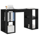 vidaXL Asztal polcokkal Fekete tölgy 130 x 50.5 x 75 cm Faanyag