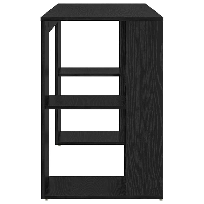 vidaXL Íróasztal tárolóval Fekete tölgy 130 x 50.5 x 75 cm Faanyag