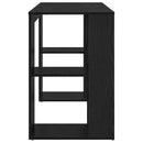 vidaXL Asztal polcokkal Fekete tölgy 130 x 50.5 x 75 cm Faanyag