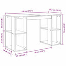 vidaXL Íróasztal tárolóval Fekete tölgy 130 x 50.5 x 75 cm Faanyag