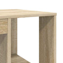vidaXL Asztal polcokkal Sonoma tölgy 130 x 50.5 x 75 cm Faanyag