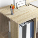 vidaXL Asztal polcokkal Sonoma tölgy 130 x 50.5 x 75 cm Faanyag