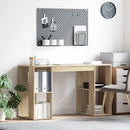 vidaXL Asztal polcokkal Sonoma tölgy 130 x 50.5 x 75 cm Faanyag