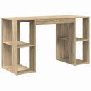vidaXL Asztal polcokkal Sonoma tölgy 130 x 50.5 x 75 cm Faanyag