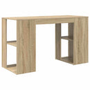 vidaXL Asztal polcokkal Sonoma tölgy 130 x 50.5 x 75 cm Faanyag