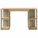 vidaXL Asztal polcokkal Sonoma tölgy 130 x 50.5 x 75 cm Faanyag