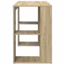 vidaXL Asztal polcokkal Sonoma tölgy 130 x 50.5 x 75 cm Faanyag