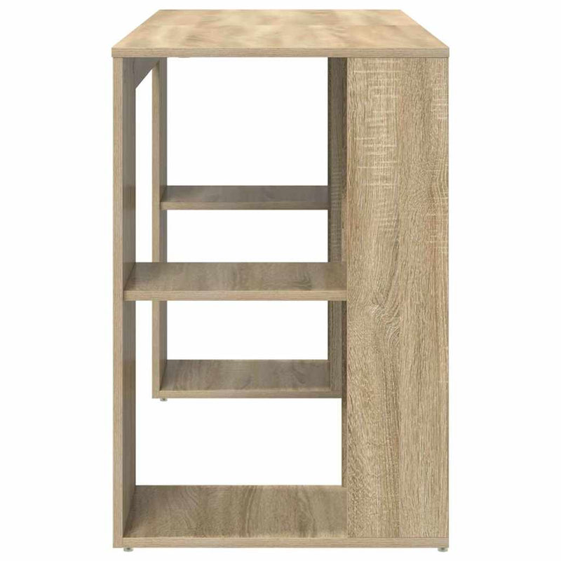 vidaXL Íróasztal tárolóval sonoma tölgy 130 x 50.5 x 75 cm Faanyag