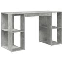 vidaXL Asztal polcokkal Beton Szürke 130 x 50.5 x 75 cm Faanyag