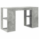 vidaXL Asztal polcokkal Beton Szürke 130 x 50.5 x 75 cm Faanyag