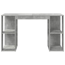 vidaXL Asztal polcokkal Beton Szürke 130 x 50.5 x 75 cm Faanyag