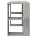 vidaXL Asztal polcokkal Beton Szürke 130 x 50.5 x 75 cm Faanyag