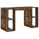 vidaXL Asztal polcokkal Füstölt tölgy 130 x 50.5 x 75 cm Faanyag
