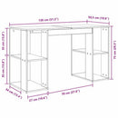 vidaXL Asztal polcokkal Füstölt tölgy 130 x 50.5 x 75 cm Faanyag