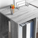 vidaXL Asztal polcokkal Szürke Sonoma 130 x 50.5 x 75 cm Faanyag