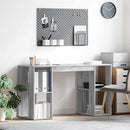vidaXL Asztal polcokkal Szürke Sonoma 130 x 50.5 x 75 cm Faanyag