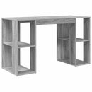 vidaXL Asztal polcokkal Szürke Sonoma 130 x 50.5 x 75 cm Faanyag