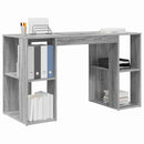 vidaXL Asztal polcokkal Szürke Sonoma 130 x 50.5 x 75 cm Faanyag