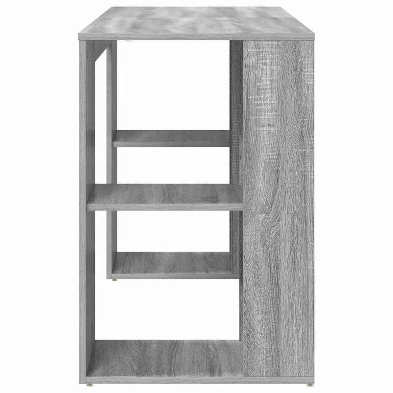 vidaXL Íróasztal tárolóval Szürke Sonoma 130 x 50.5 x 75 cm Faanyag