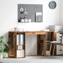 vidaXL Asztal polcokkal tárolóval Öreg fa 130 x 50.5 x 75 cm Faanyag